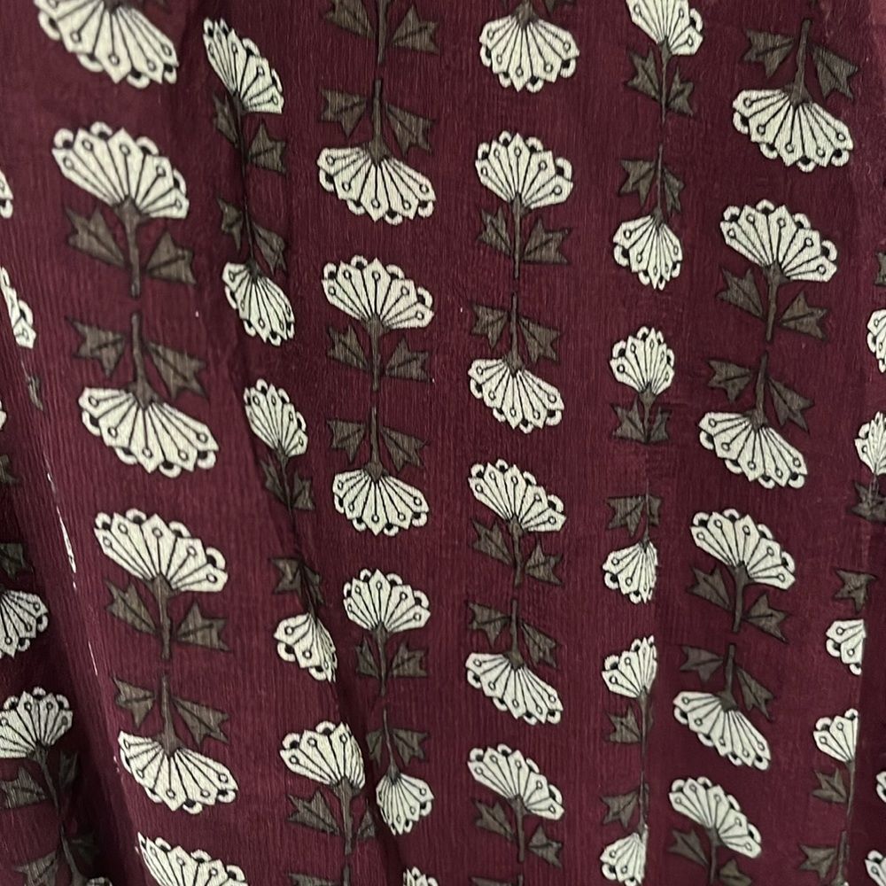 SCOTCH & SODA Atelier 4 Maroon Floral High-Low Wrap Dress, Size M - Picture 8 of 13